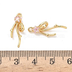 Brass Micro Pave Cubic Zirconia Pendants&nbsp;KK-A281-21G-02