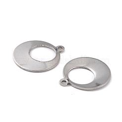 変色しにくい201ステンレススチールペンダント  丸いリング  ステンレス鋼色  18.5x16x1mm  穴：1.4mm&nbsp;STAS-K217-49A