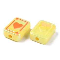 UV Plating Rainbow Iridescent Acrylic Enamel Beads&nbsp;SACR-G034-11B