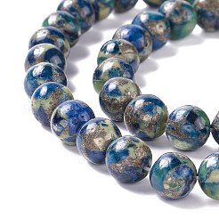 Assembled Synthetic Pyrite and Vesuvianite Beads Strands&nbsp;G-K317-A23