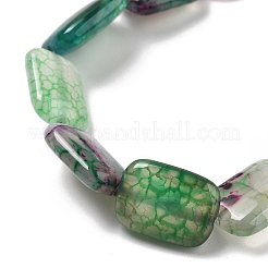 Natural Banded Agate Imitation Ruby in Zoisite Beads Strands&nbsp;G-K392-B03-13x18mm
