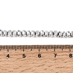電気メッキガラスビーズセット  パール光沢メッキ  多面カット  ロンデル  ゲインボロ  2.4~3.2x4mm  穴：1mm  約147~152個/連  39~45cm&nbsp;GLAA-Q105-03U