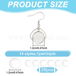 ステンレススチールのブランクドーム型ダングルイヤリングのDIYキット  ステンレス鋼色  34mm  内径：11.7~12mm&nbsp;DIY-AN0001-09P