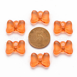 透明なアクリルパーツ  蝶結び  サンゴ  13.5x18x5.5mm  穴：2.5mm  約213個/171g&nbsp;LS-TACR-T024-02BA-921