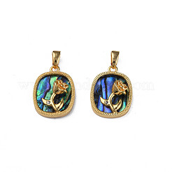 Brass Micro Pave Clear Cubic Zirconia Pendants&nbsp;KK-N233-376