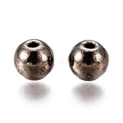 合金ビーズ  鉛フリー＆カドミウムフリー  ラウンド  ガンメタ色  6x5.5mm  穴：1.4mm&nbsp;PALLOY-F277-50B-RS