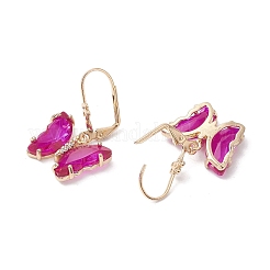 Glass Leverback Earring&nbsp;EJEW-C077-07KCG