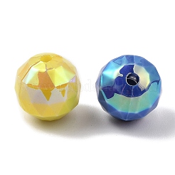 UVメッキ不透明アクリルビーズ  虹色の  ラウンド  ミックスカラー  16x15mm  穴：2.4mm&nbsp;SACR-A002-05