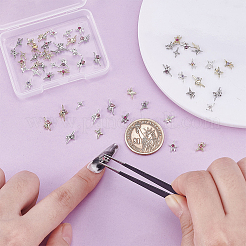 60Pcs 30 Styles Star Alloy Rhinestone Cabochons&nbsp;DIY-PH0029-08