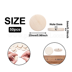未完成の木製ビーズ  天然木製ビーズ  無鉛の  フラットラウンド  モカシン  25x5mm&nbsp;WOOD-TA0001-04-LF