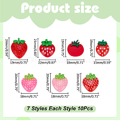 70Pcs 7 Styles Opaque Resin Cabochons&nbsp;RESI-WR0001-13