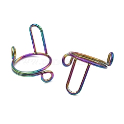 4Pcs 4 Colors Plating(IP) 304 Stainless Steel Arch Adjustable Ring for Unisex&nbsp;RJEW-H230-03M