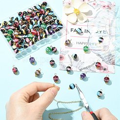 100Pcs Baking Paint Imitation Jade Glass Pendants&nbsp;PALLOY-CJ00195