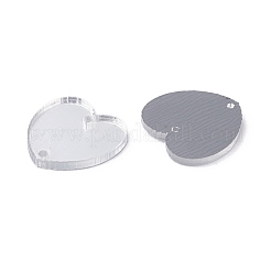 ラインストーンにアクリル縫い  アクリル鏡  二つの穴  衣料品アクセサリー  ハート  クリスタル  21x21mm  約200個/袋&nbsp;OACR-WH0006-11D