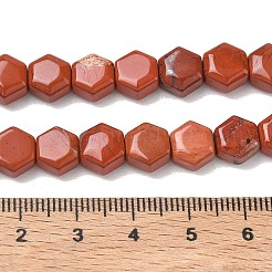 天然石レッドジャスパービーズ連売り  六角  8x8.5~9x5mm  穴：0.8mm  約47~48個/連  15.16~15.35''（38.5~39センチメートル）&nbsp;G-G463-A12-8x9mm