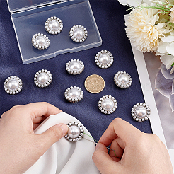 Plastic Imitation Pearl Shank Buttons&nbsp;FIND-NB0003-71P