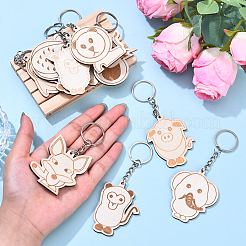 Animal Theme Wood Keychain Sets&nbsp;KEYC-YWC0001-04