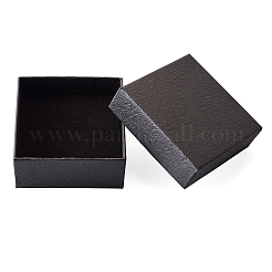 厚紙ギフトボックス  中に黒いスポンジを入れて  正方形  ブラック  7.5x7.5x3.5cm&nbsp;YS-TAC0001-17B-02