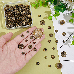 198 個 9 スタイル チベット スタイル合金ビーズ キャップ  アンティークブロンズ  6~10x2~4mm  穴：1~1.5mm  22個/スタイル&nbsp;FIND-UN0015-67