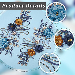 Polyester Embroidery Lace Cloth Patches&nbsp;AJEW-WH20070-079B