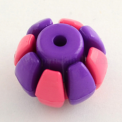 不透明なアクリルを組み合わせビーズ  連動ビーズ  ミックスカラー  13x13x11mm  穴：2mm  約570個/500g&nbsp;SACR-Q099-M62