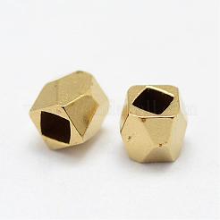 真鍮ビーズ  ポリゴン  ニッケルフリー  生（メッキなし）  3x3mm  穴：2mm&nbsp;KK-P095-44