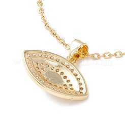 Clear Cubic Zirconia Evil Eye Pendant Necklace&nbsp;NJEW-O125-03G