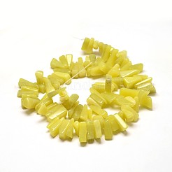 天然のレモンジェイドナゲッツビーズ連売り  14~27x5~13mm  穴：1mm  16インチ&nbsp;G-P073-53