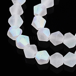 Imitate Austrian Crystal Bicone Frosted Glass Beads Strands&nbsp;LS-GLAA-F029-TM4mm-A13