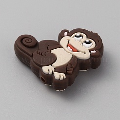 Monkey Food Grade Eco-Friendly Silicone Beads&nbsp;SIL-WH0019-27D