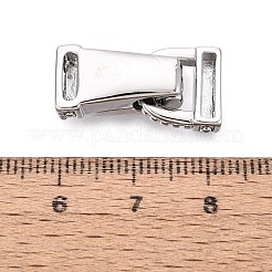 真鍮製磁気フォールドオーバークラスプ  台形  プラチナ  22mm  台形：17x10x7mm  クラスプ：11.5x12.5x4mm&nbsp;KK-Q074-16P