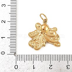 304ステンレスペンダント  丸カン付き  ゴールドカラー  タコ  18x19x5mm  穴：4.5mm&nbsp;STAS-K307-01D-G