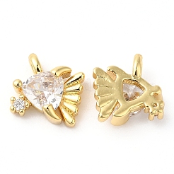 Rack Plating Brass Micro Pave Cubic Zirconia Pendants&nbsp;KK-R143-07G