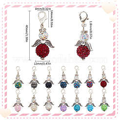 Angel Resin Rhinestone Pendant Locking Stitch Markers&nbsp;HJEW-SC00088