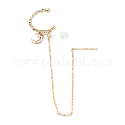 Moon & Star Ear Cuff Wrap Climber Earrings&nbsp;EJEW-K088-09G