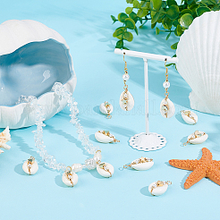 18Pcs 3 Styles Natural Cowrie Shell Pendant&nbsp;PALLOY-GO00044