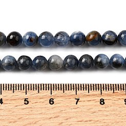 天然カヤナイト/シアナイト/ジステンビーズ連売り  ラウンド  6~6.5mm  穴：0.8mm  約62~63個/連  15~15.24''（38.1~38.7センチメートル）&nbsp;LS-G-G272-A01-6mm