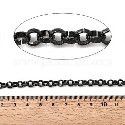 304 Stainless Steel Textured Rolo Chains&nbsp;CHS-K024-01EB