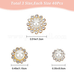 120Pcs 3 Style Flower Sew on Rhinestone&nbsp;FIND-GF0004-14