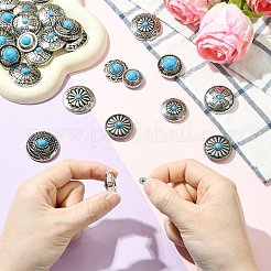 14 スタイル フラット ラウンド アロイ コイン スクリューバック リベット  プラスチック製イミテーションターコイズ  洋服バッグシューズレザークラフト  アンティークシルバー  ミックスカラー  14.5~21.5x14~21x24~30x7.5~14mm&nbsp;FIND-CJ0004-58