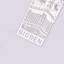 ステンレス製のブックマーク  ロンドンのビッグベン  ステンレス鋼色  177x20x1.5mm&nbsp;STAS-WH0015-47P