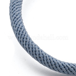 コットンコードブレスレット  真鍮のパーツと  ゴールドカラー  ライトスカイブルー  8-1/2インチ（21.5cm）〜9インチ（23cm）&nbsp;BJEW-F360-B43