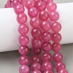 天然の天然翡翠ビーズ連売りを染めた  ラウンド  カメリア  12mm  穴：1.2mm  約16個/連  7.48インチ（19cm）&nbsp;G-G021-01D-03
