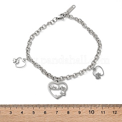 Mother's Day 304 Stainless Steel Charm Bracelets&nbsp;BJEW-A036-03P