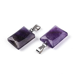 Natural Amethyst Pendants&nbsp;G-N349-17P-02