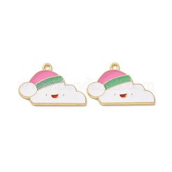 Christmas Theme Rack Plating Alloy Enamel Pendants&nbsp;PALLOY-O109-25LG