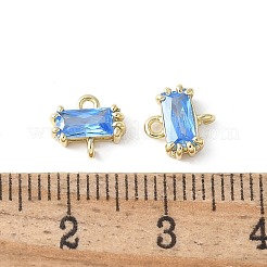 Brass Pave Cubic Zirconia Connector Charms&nbsp;KK-F892-53G-03