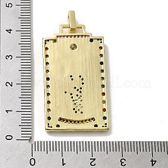 Brass Micro Pave Cubic Zirconia Pendants with Enamel&nbsp;KK-H458-05G-01