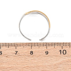 304ステンレススチール製ダブルカラーカフリング  イオンプレーティング（ip）  ゴールデン·ステンレス鋼色  12mm&nbsp;RJEW-S635-01GP-H-01