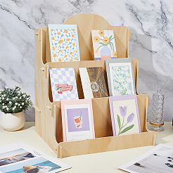 4-Tier Wood Postcard Display Riser Stands&nbsp;ODIS-WH0038-127
